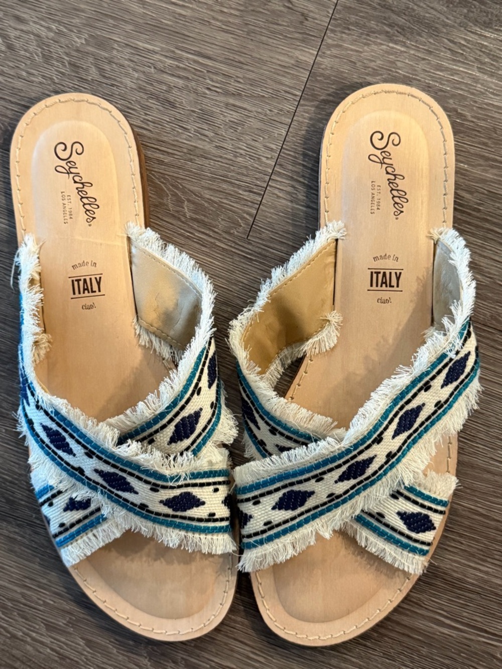 Seychelles Caper Blue Multi Sandal, Size 9.5